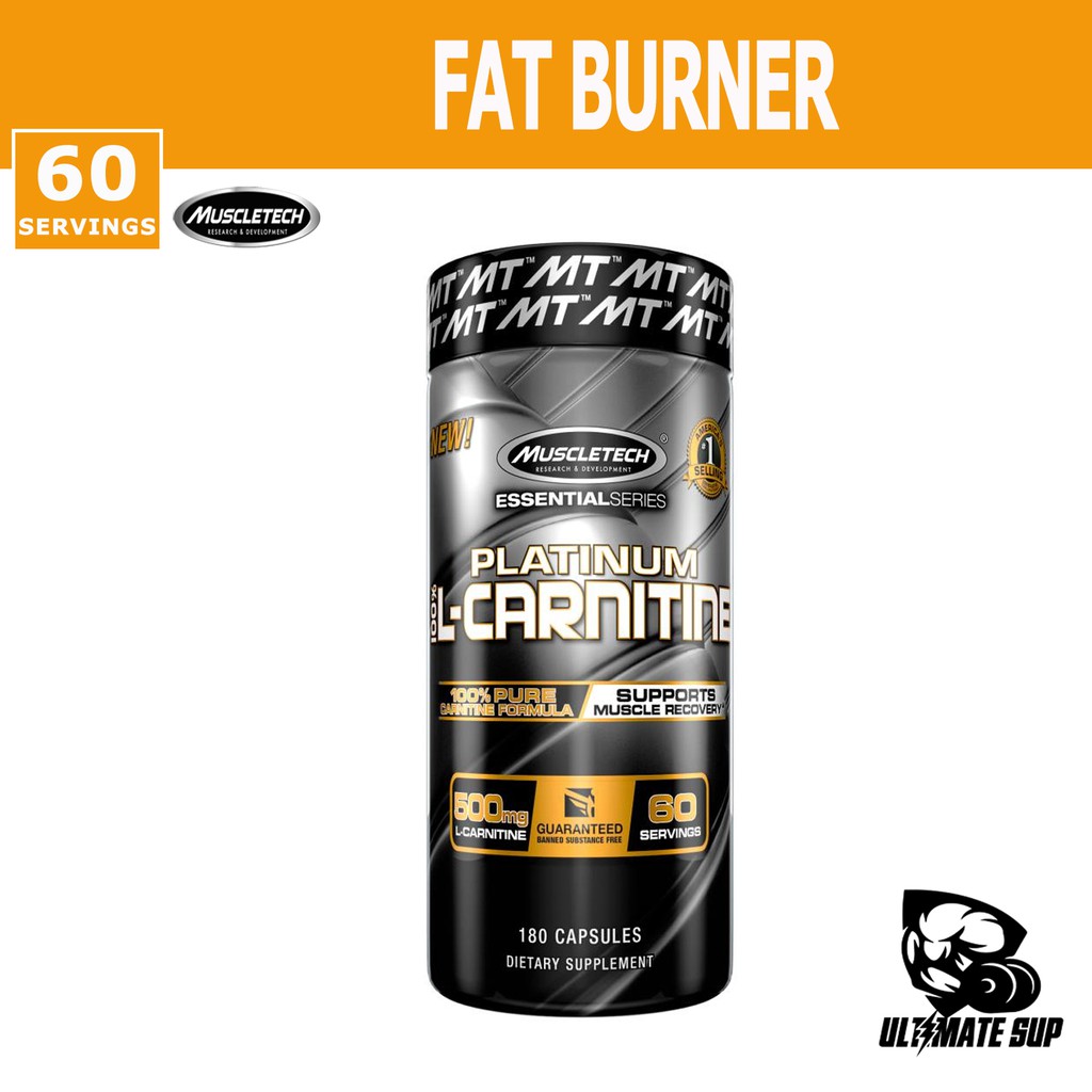 Muscletech, Platinum, 100 Carnitine, Fat Burner, 180 Capsules Shopee