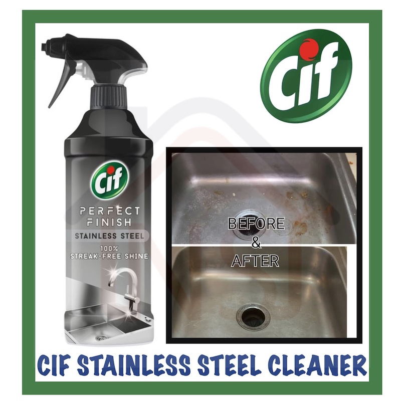CIF Perfect Finish Stainless Steel Cleaner Spray 435ml Shopee Singapore