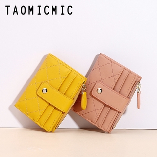 Image of Short Two Fold Over Wallet Women's Fashion Card Holder Korean PU Leather Women's Wallet