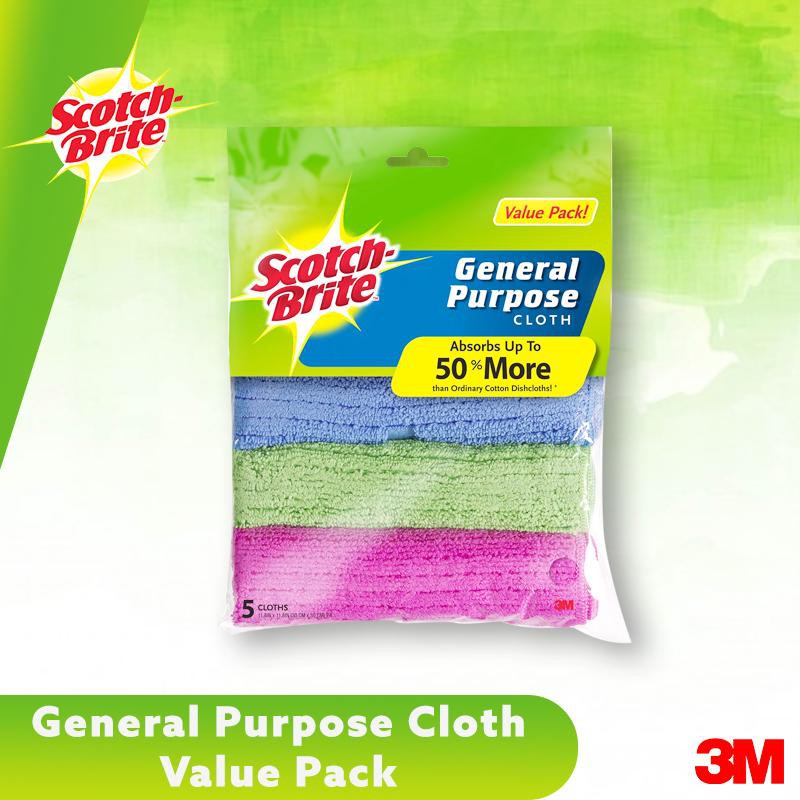 3M Scotch Brite General Purpose Cloth Value Pack [MFGen-5pcs] | Shopee ...