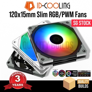 ID-COOLING 12015-XT 15mm 120mm Slim RGB ARGB Black White Snow Low Profile Fan Fans Small Form Factor SFF Quiet PC Case