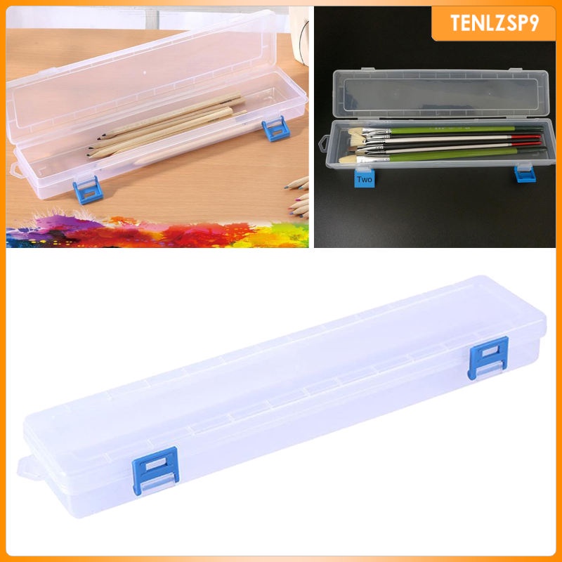[SHASHA] Clear Rectangle Plastic Storage Box with Hinged Lid Paint