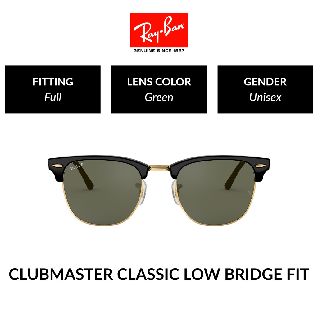 Ray Ban Clubmaster Rb3016f 901 58 Unisex Full Fitting Polarized Sunglasses Size 55mm Shopee Singapore