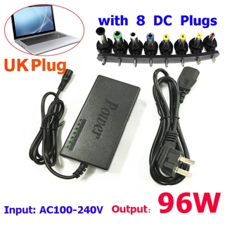 [Ready Stock]96W 12~24V Universal Charger Power Supply with 8 DC Plugs Adjustable  Voltage Laptop Adapter