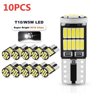 10/6/2pcs W5W T10 Led Bulbs Canbus 4014 SMD 6000K 168 194 Led 5w5 Car Interior Dome Reading License Plate Light Signal Lamp