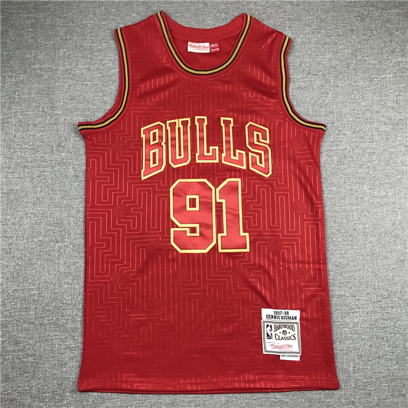 dennis rodman jersey red
