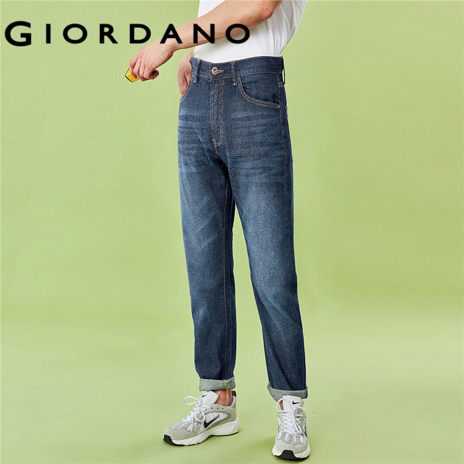  GIORDANO  MEN Stretchy mid rise thin cotton jeans  01110202 