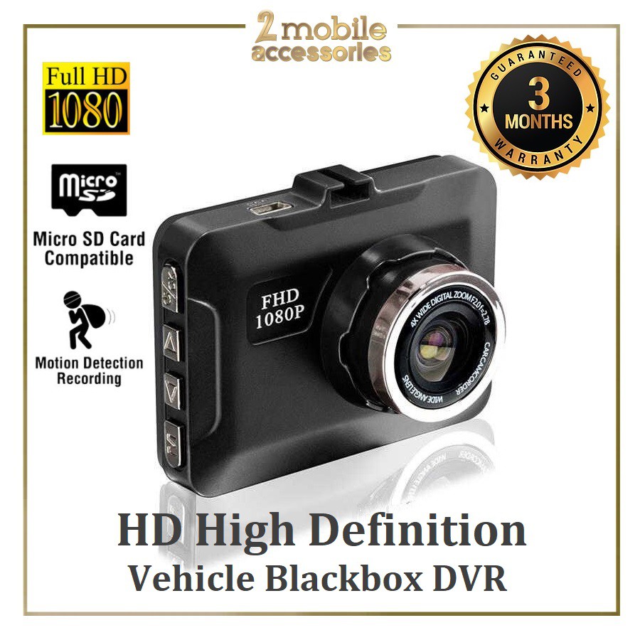 BlackBox High Definition Vehicle DVR, Full HD 1080p Car Dash Camera Shopee Singapore