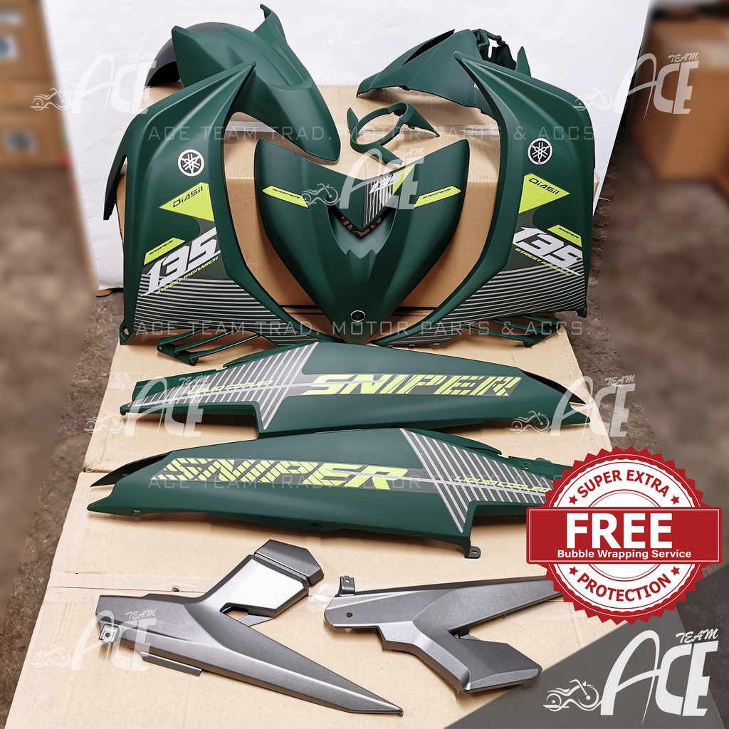 Shop Malaysia Coverset Lc135 V2 V4 Sniper 135 Yamaha Lc V2 V4 Sniper135 Sniper Matte Green Cyan Violet Cover Set Lcv2 Lcv4 Body Set Shopee Singapore