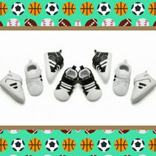PREWALKER HI CUT ADIDAS  WHITE BLACK KIDS SHOES  BOYS 