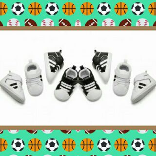 PREWALKER HI CUT ADIDAS  WHITE BLACK KIDS SHOES  BOYS 