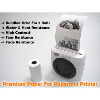 3 Rolls Premium Thermal Paper For Paperang / Comicam / Receipt Printer