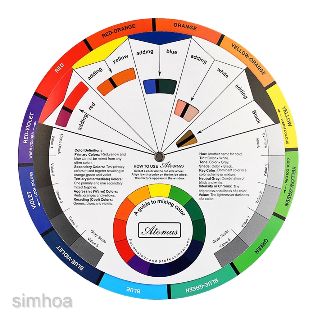 Artist S Color Wheel Paint Color Mixing Guide And Harmony Wheel Match Chart Shopee Singapore