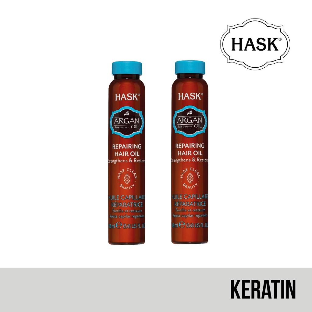 HASK Keratin Protein Smoothing Hair Vial 18ml (2 packs) Shopee Singapore