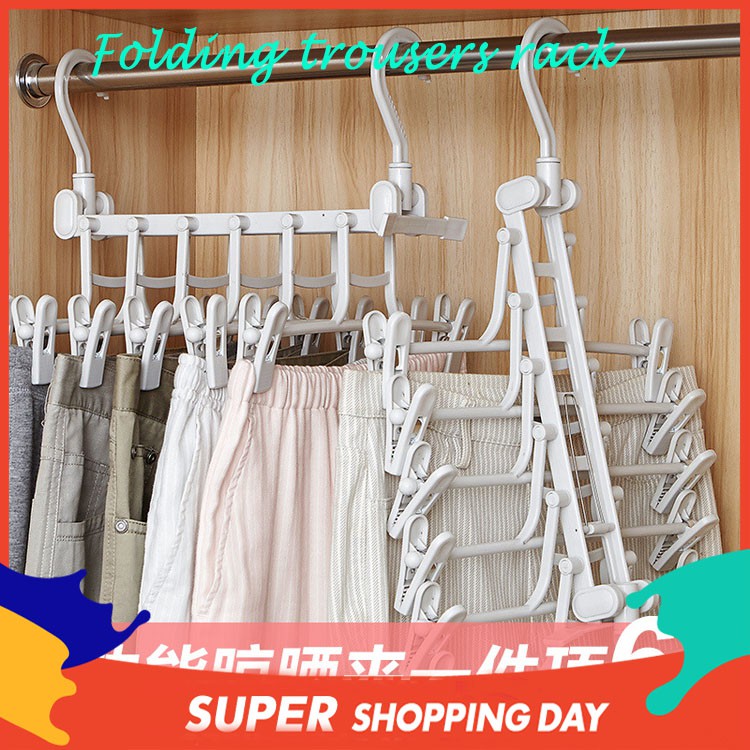 Foldable Clothes Hanger Drying Racks Cloth Penyidai Baju Penyangkut Magic Rack Cloths Dry Laundry Rak Clothing Ampaian B Shopee Singapore