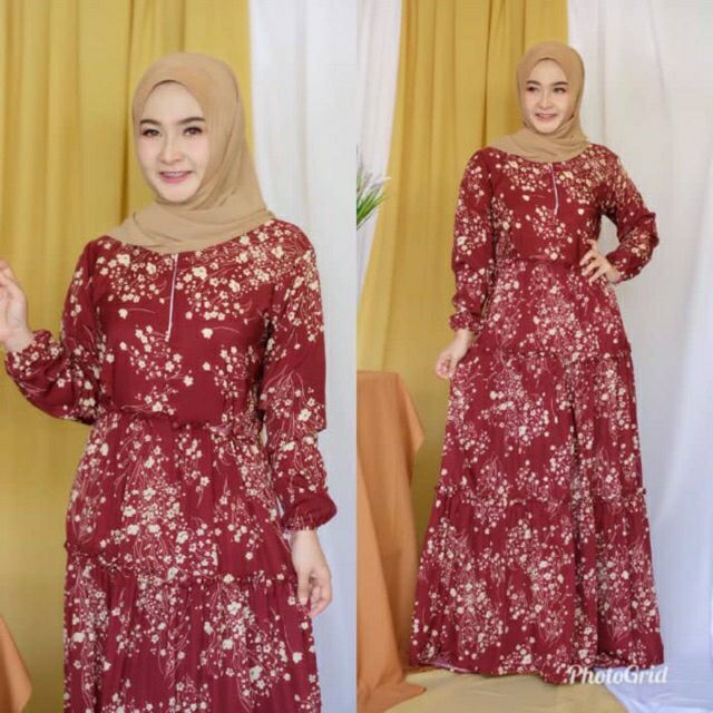 Ready Stock Dress Wawa Zainal Dress Simpul Dress Floral Dress Viral Dresscantik Preggy Dress Shopee Singapore