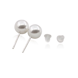 Image of 8MM Pearl Gifts Earrings Japanese and Korean jewelry Simple pearls Bean studs