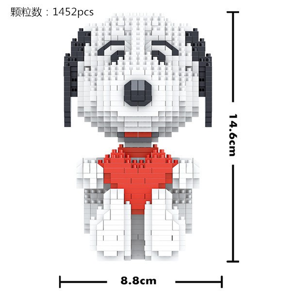 Anime Snoopy Nano block toys DIY flight member Figure Diamond Mini Building toy 