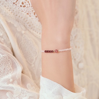 Image of thu nhỏ 2-3mm Strawberry Rose Quartz Crystal Bracelet Women's Chain Jewelry Pink Crystal Garnet Bracelet Exquisite 1pc #5