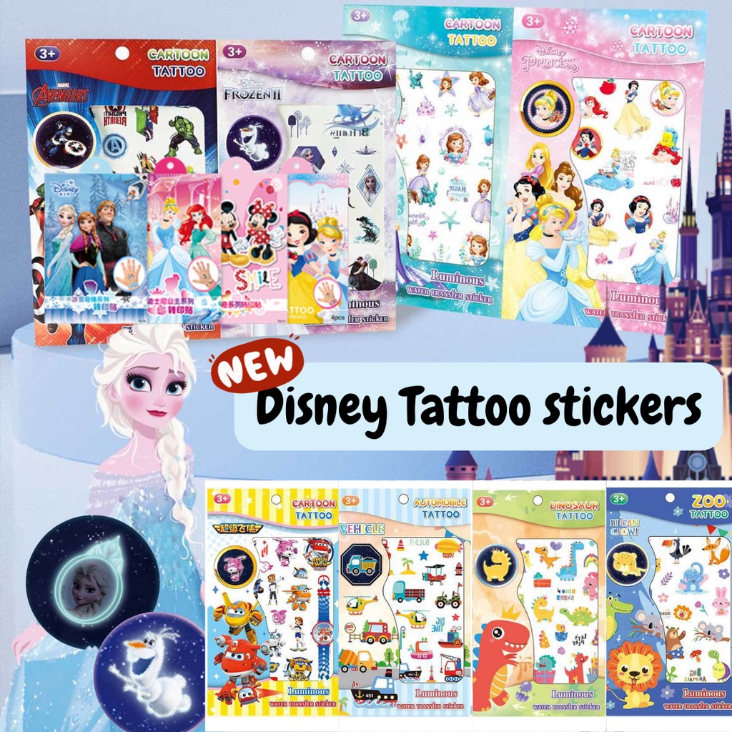 [SG Seller] Tattoo Stickers for Kids Disney Frozen Princess Dinosaur