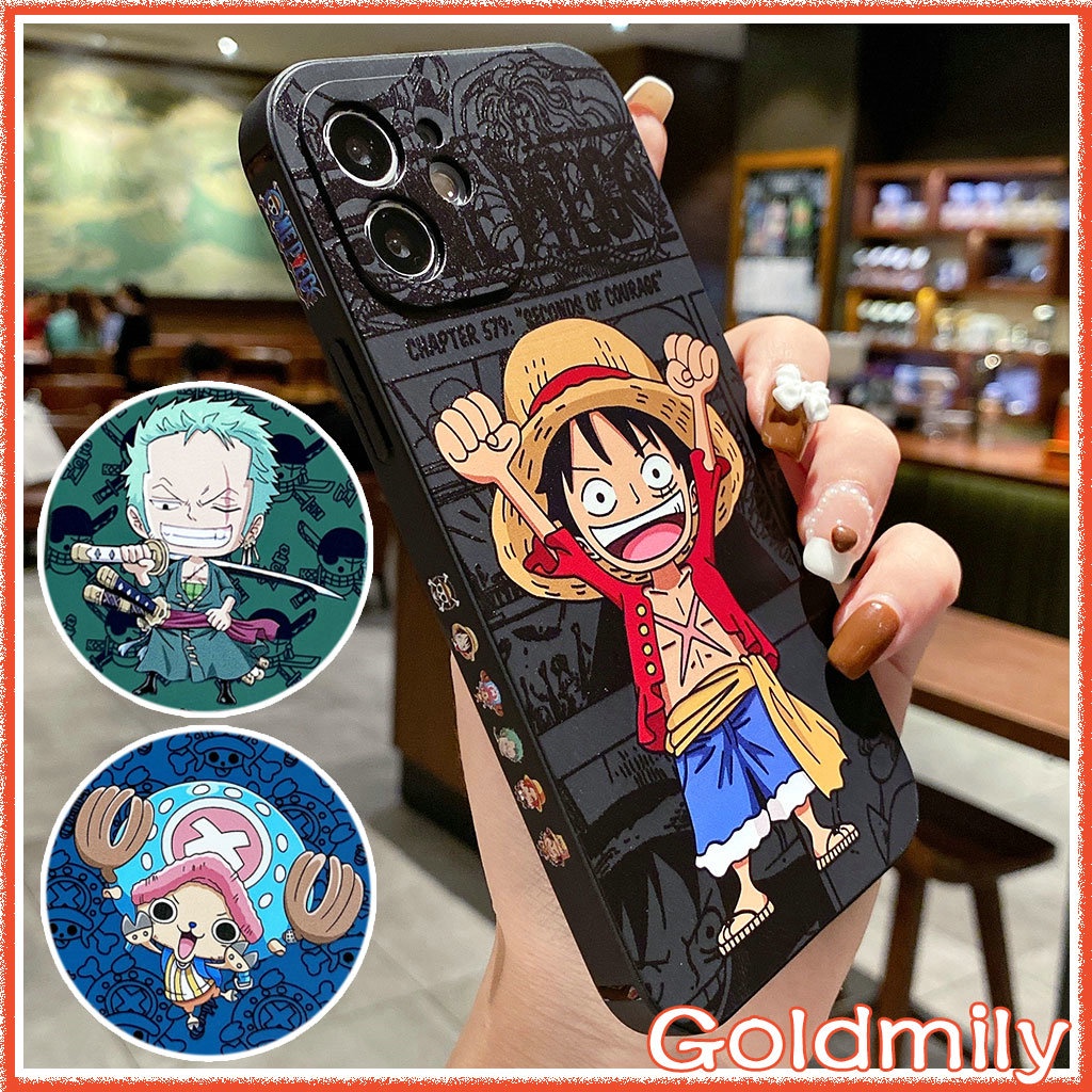 One Piece Luffy For Iphone Side Stripes Square Edge Silicone Case For Apple Iphone 13 Pro Max Iphone11 Black 7 Plus Xr Iphone 13 6s Plus X Se 6 8