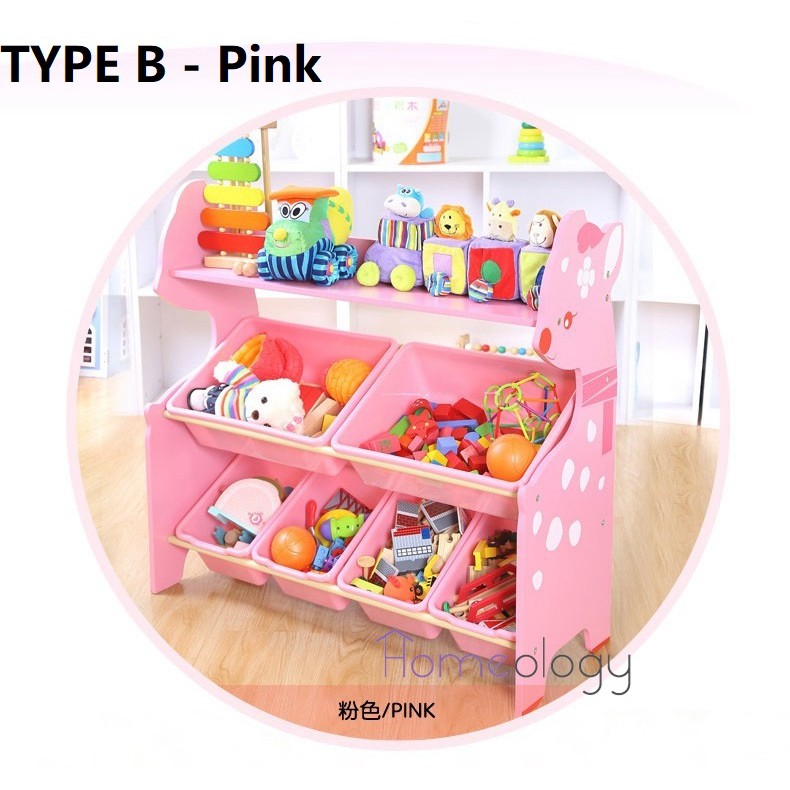 kids book and toy shelf