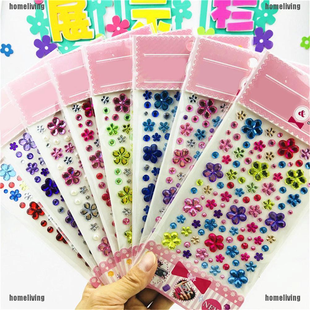 Scrapbooking & Paper Crafts Self Adhesive Glitter Flower Crystal Gems ...