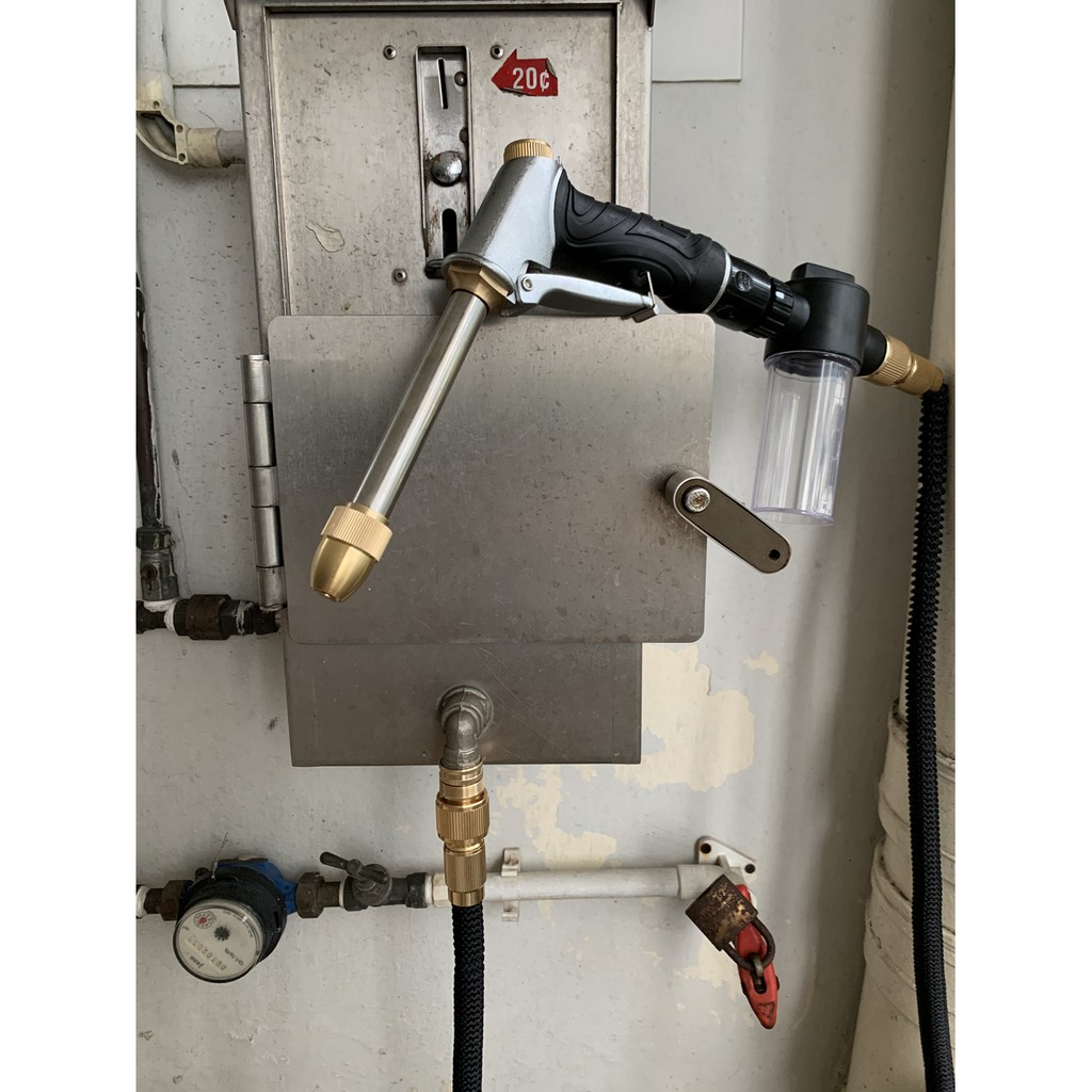 10M Car Motorcycle Wash Gun High Pressure Water Jet Spray Flexible Hose Copper Adaptor Foam