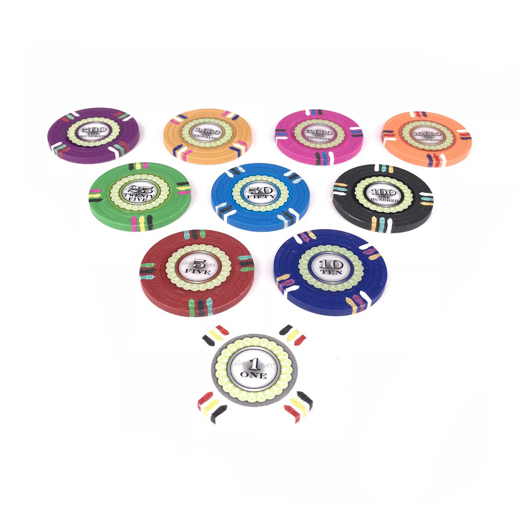 Desert Stripe 14g 300 500 Pieces Clay Poker Chip Set Shopee Singapore