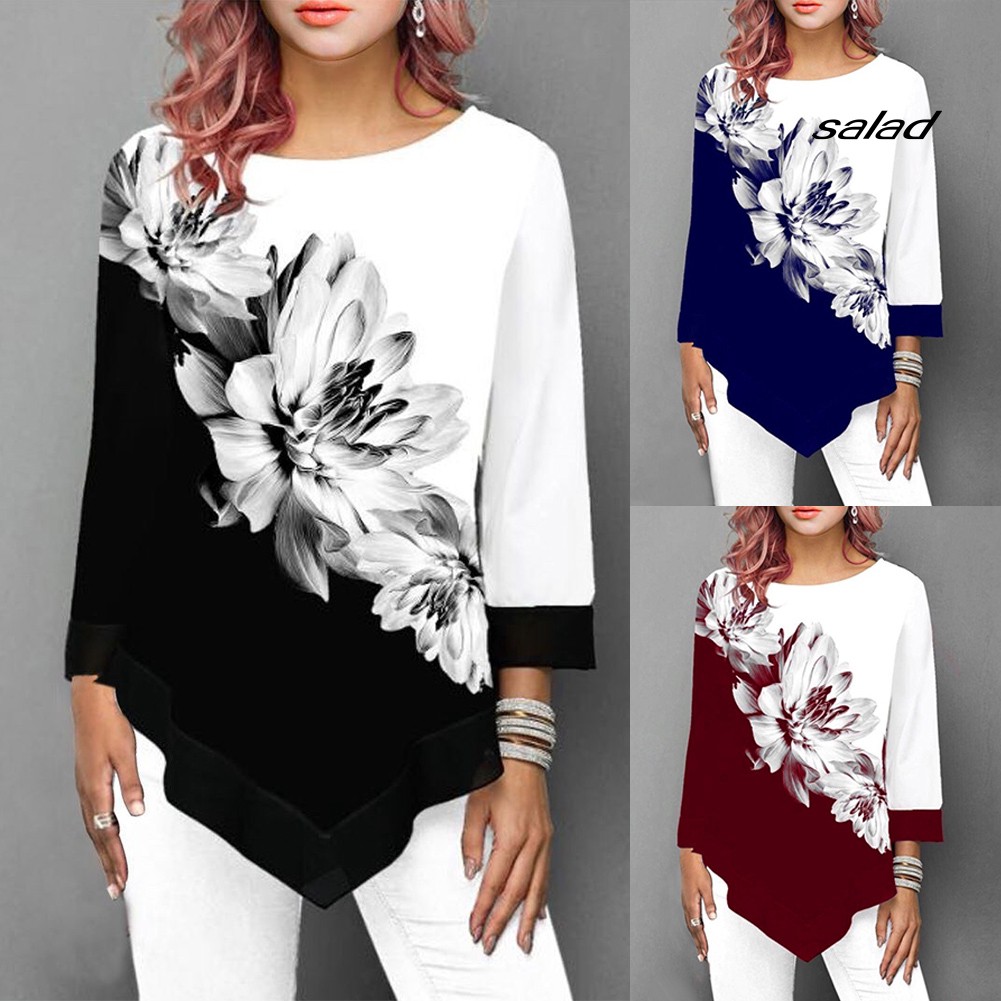 Womens Short Sleeve Cotton Linen Blouse Tops Casual Loose Buttons T-Shirt Plus Size Floral Print O-Neck Shirts 