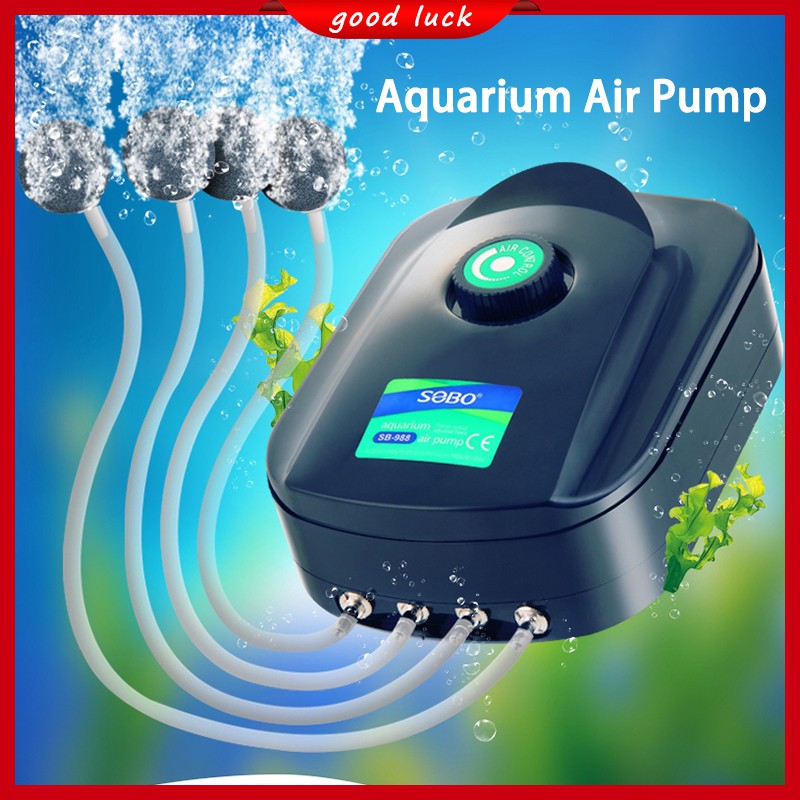 SOBO Aquarium Fish Tank Air Pump Oxygen Pump Adjustable Flow Silent