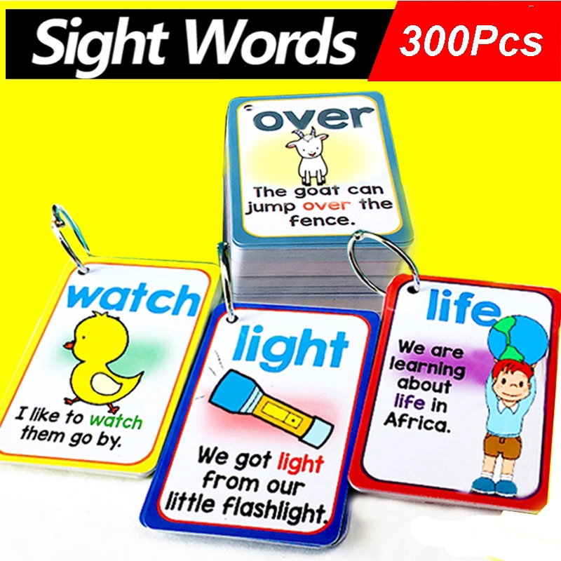 300Pcs/Set English Sigh Words Flashcards Learn Toys Children | Shopee ...