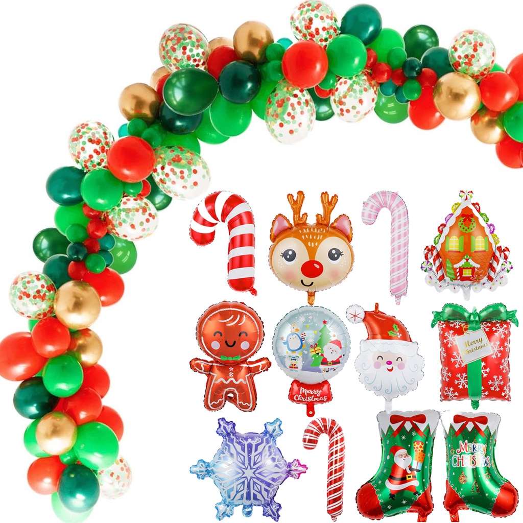 Merry Christmas foil Balloons Santa Clause Snowflake New Year Christmas
