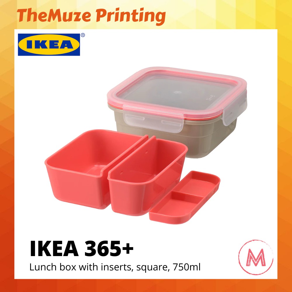 IKEA 365+ Lunch Box, Square, Light Red, 750ML Shopee Singapore