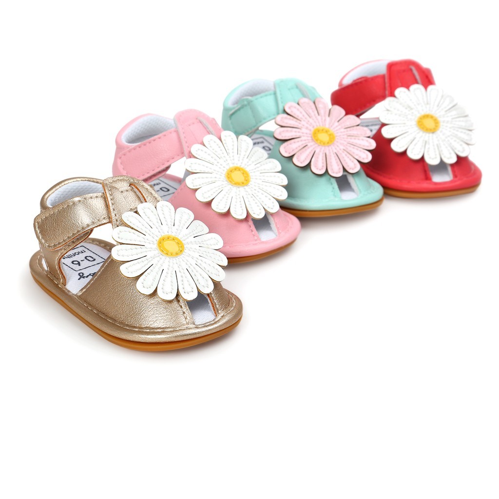 2022 New girl sun flower summer sandals baby shoes soft bottom rubber soles