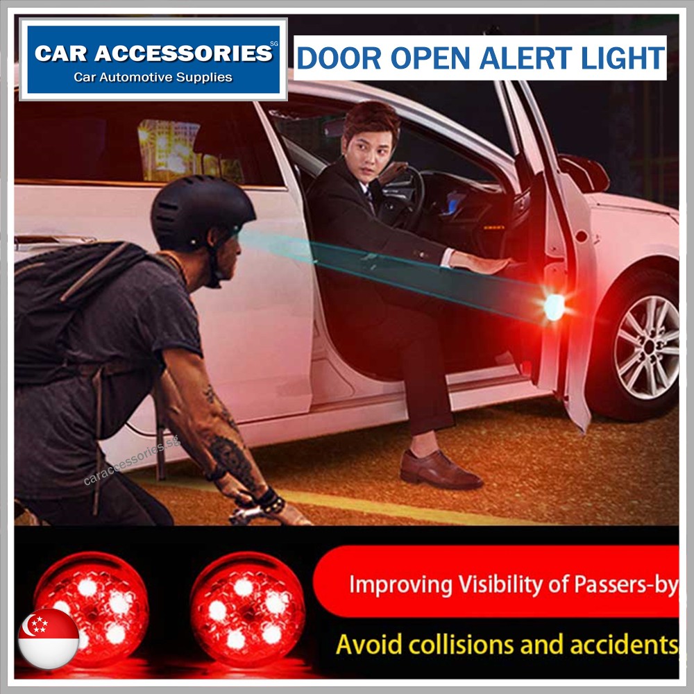 Magnetic Wireless Car Door Open Warning Light Waterproof Strobe Flashing Shopee Singapore