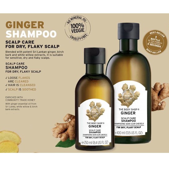 The Body Shop Ginger Scalp Care Shampoo Conditioner Shopee Singapore