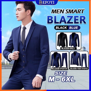 😎3-Piece Set🔥Men's Blazer Set Suit Korean Style Slim Fit Office Suit Wedding Outerwear Business Slack Pants Jacket Tuxedo