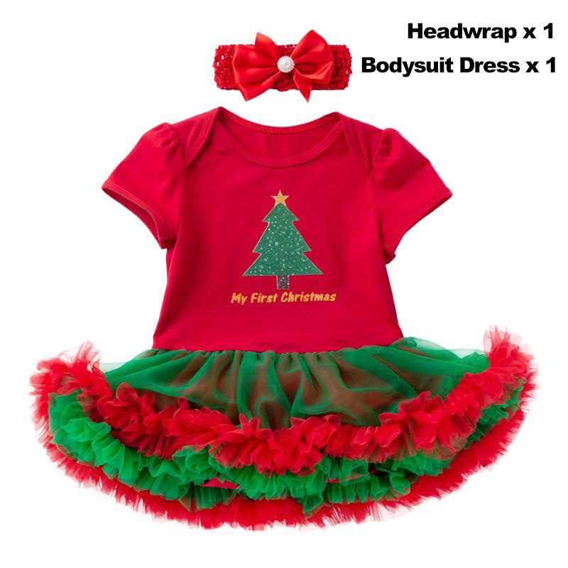 Baby Girl Christmas Outfit Dress Tree Santa Snow Flakes My 1st Kids Elk Socks Sho Singapore
