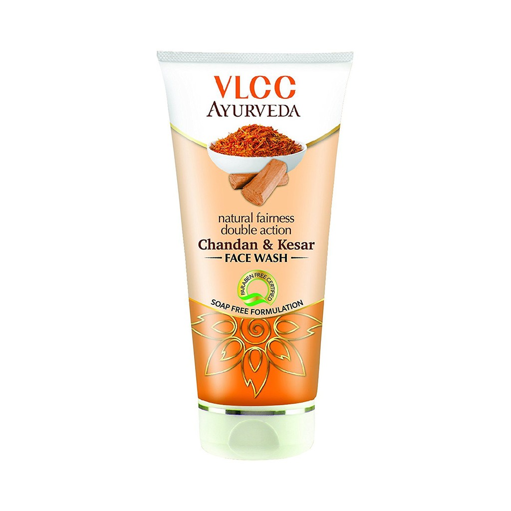 VLCC Ayurveda Chandan & Kesar Face Wash, 100ml Natural Fairness Double