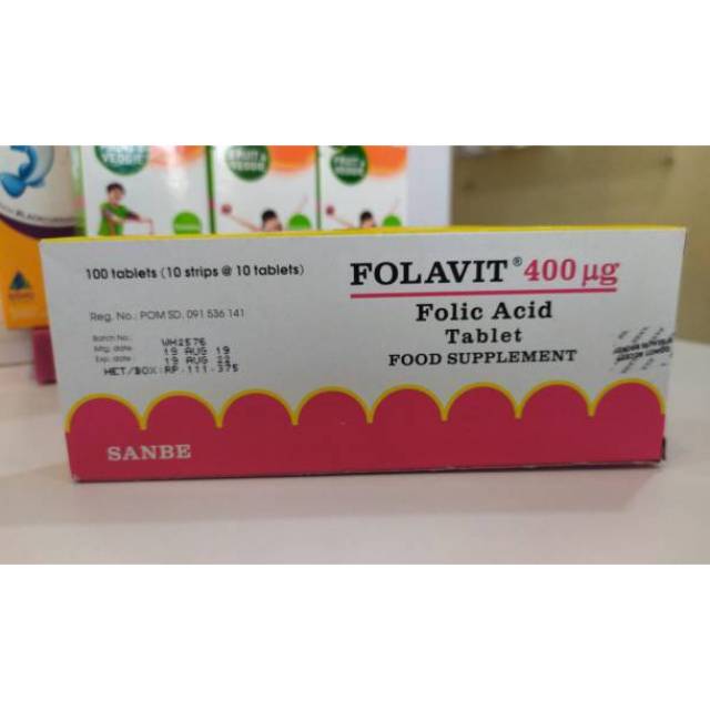 Folavit 400 Mcg Folat Acid Folic Acid Pregnant Vitamin Pregnant Women Supplements Shopee Singapore