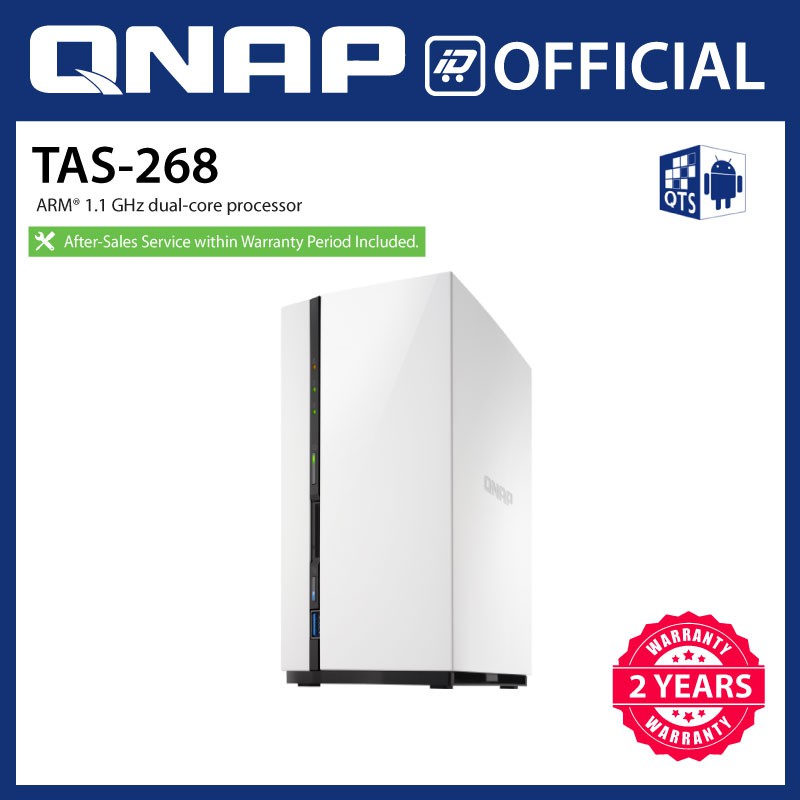 Qnap Tas 268 2 Bay Personal Cloud Nas With Dlna Shopee Singapore