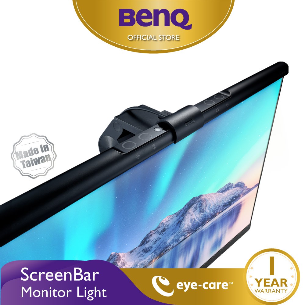 Benq Screenbar Led Monitor Light Desk Lamp With Auto Dimming 8 Color Temperature And 8 Brightness Levels Shopee Singapore