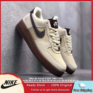 AF1 NK Air Force 1 Low Coffee Men Running Shoes Men and Women Sneakers Genuine Spring