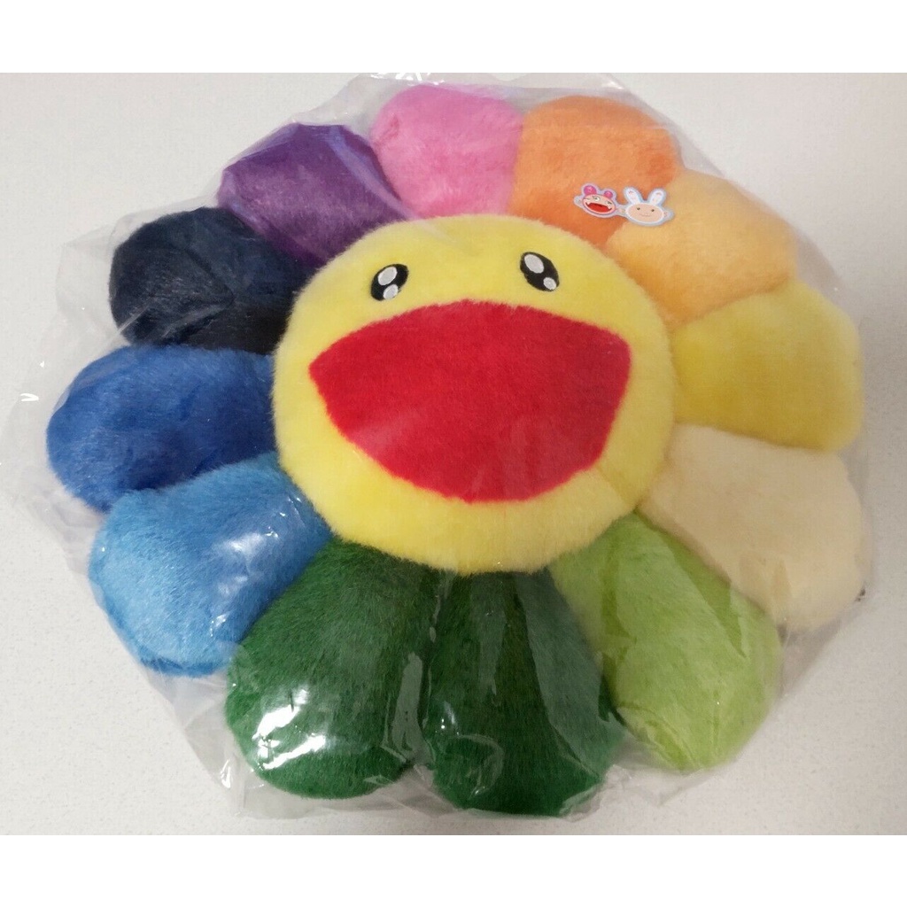 official Kaikai Kiki Flower Cushion 30cm Rainbow Takashi Murakami doll