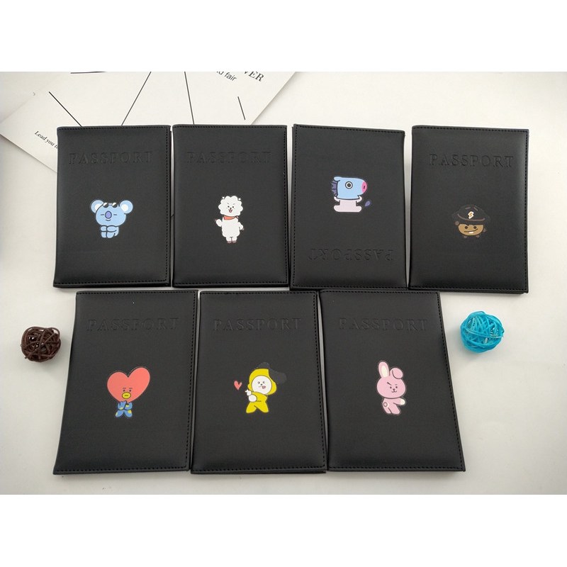 BT21 passport holder BTS Bangtan Boys documents folder wallet card