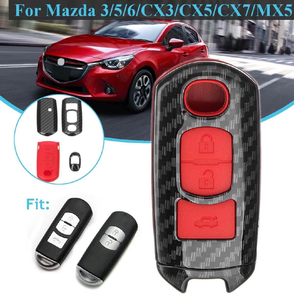 Carbon Fiber Remote Key Fob Cover Case Shell Bag For Mazda 3 5 6 Cx5 Cx3 Cx7 Mx5 Shopee Singapore