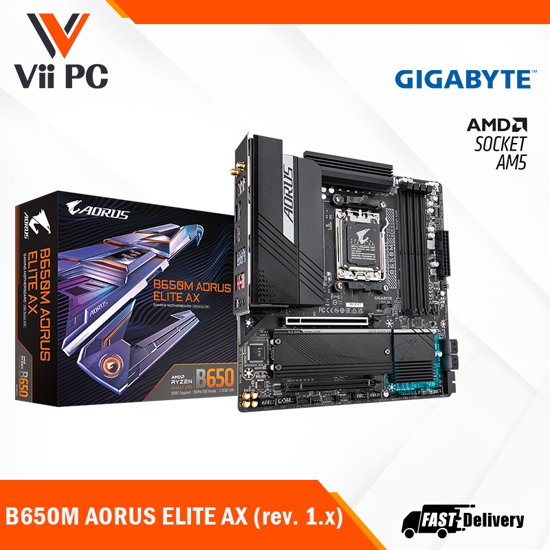 GIGABYTE B650M AORUS ELITE AX (rev. 1.x) MATX Motherboard , Wi-Fi 6E, 2 ...