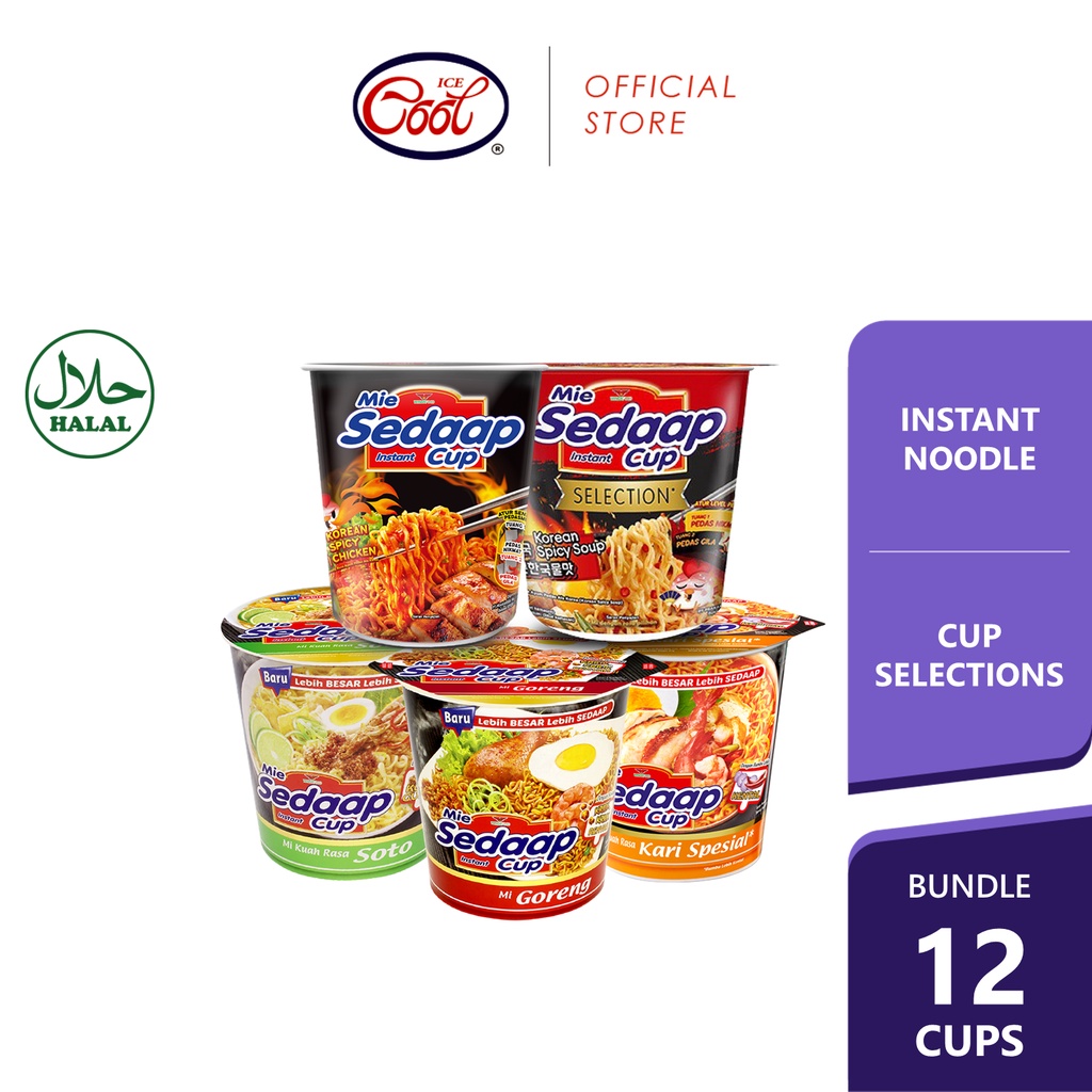 Mie Sedaap Instant Cup Noodle x 12 Cups Halal Shopee Singapore