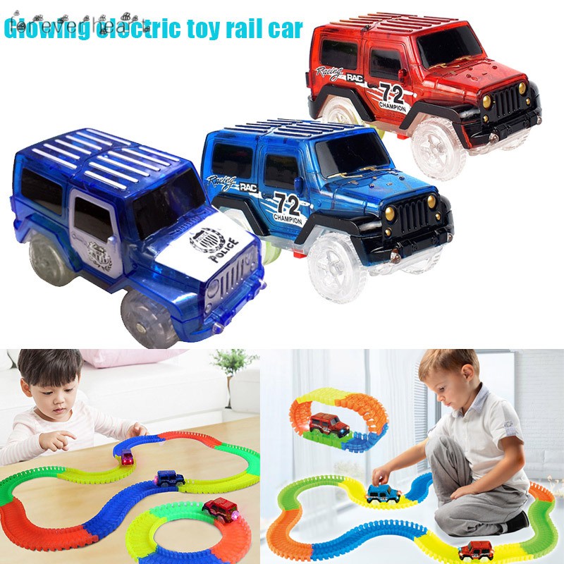 glow in the dark race track set